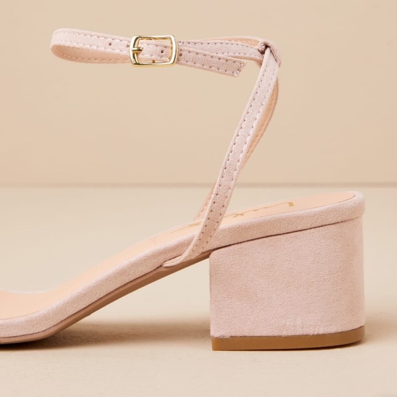 Lulu’s Julie Light Nude Suede Ankle Strap Heels - Picture 4 of 4